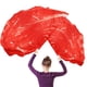 thumbnail image 1 of banderas de alabanza para danza, semicirculares de 55 x 36 pulgadas con 2 astas telescópicas, ideales para niños, adolescentes, adultos y presentaciones en iglesias (rojas)., 1 of 7