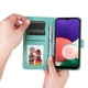 thumbnail image 2 of Funda tipo cartera FOXDOCK para Samsung Galaxy A22 5G , diseño girasol en relieve, cuero PU, cierre magnético, soporte y tarjetero, 2 of 5