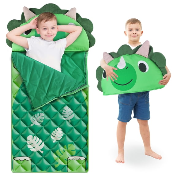 Saco de dormir iPlay iLearn con forma de dinosaurio para niños de 3 a 6 años