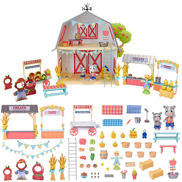 Set de juego en miniatura con forma de casa de muñecas Honey Bee Acres Harvest Festival