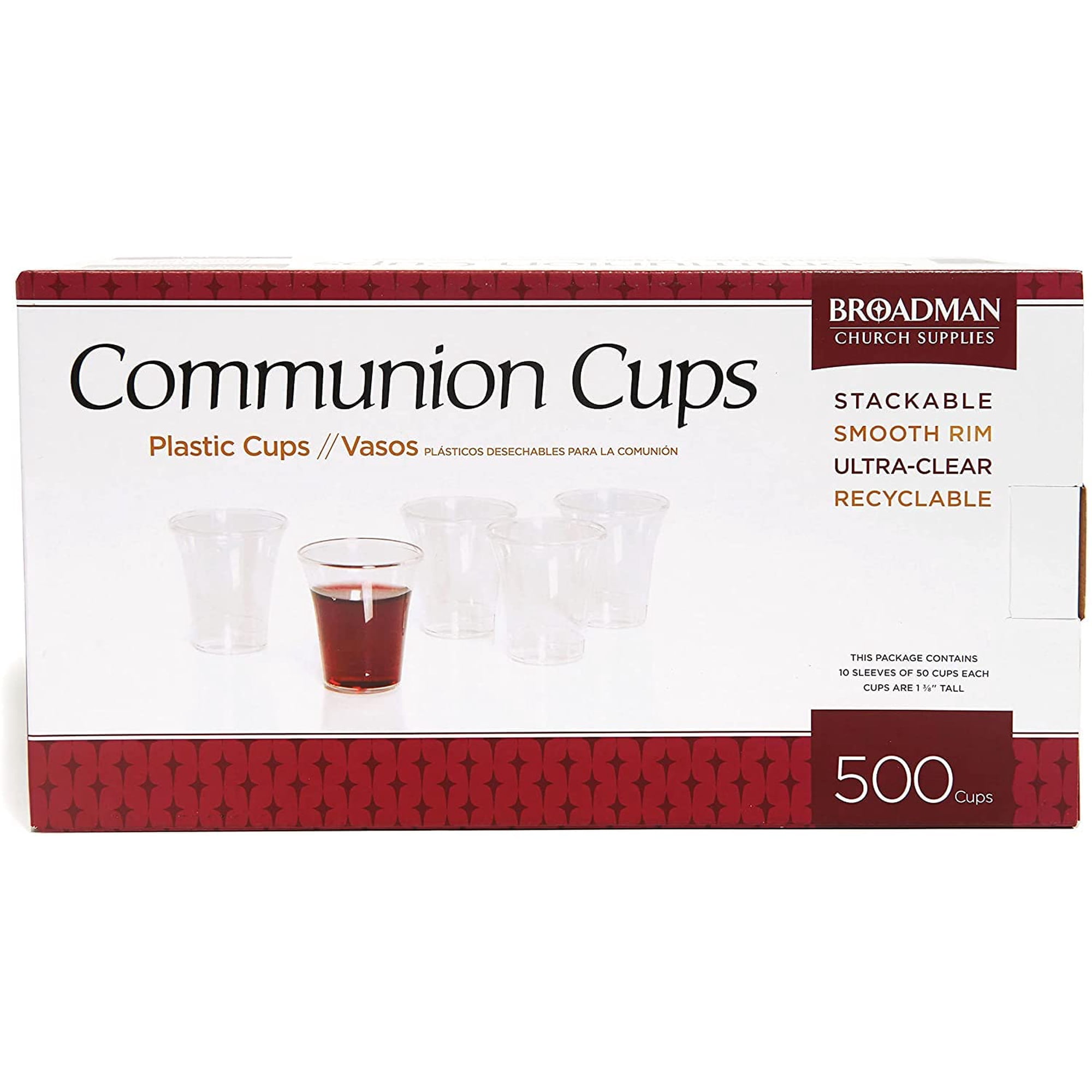 Vasos De Comunión Broadman Church Supplies De Plástico, 500 Unidades