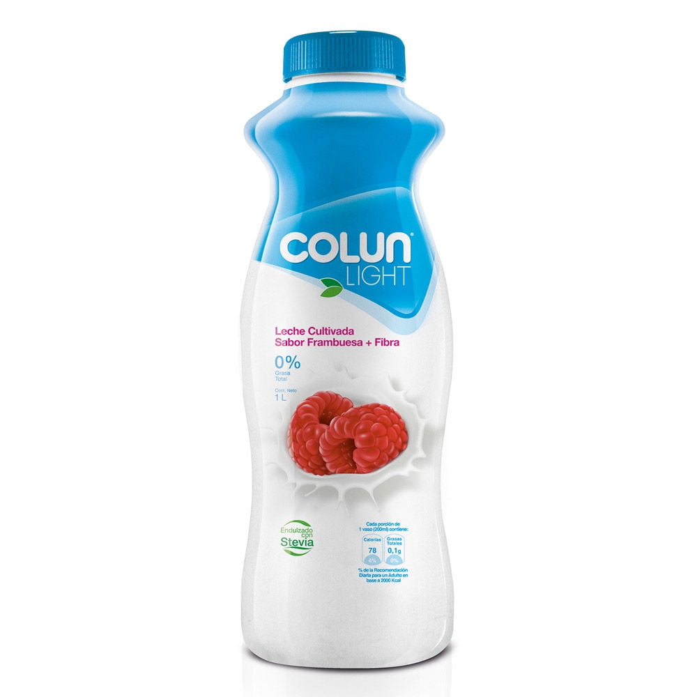 Leche Cultivada Light Sabor Frambuesa Botella 1 L Colun