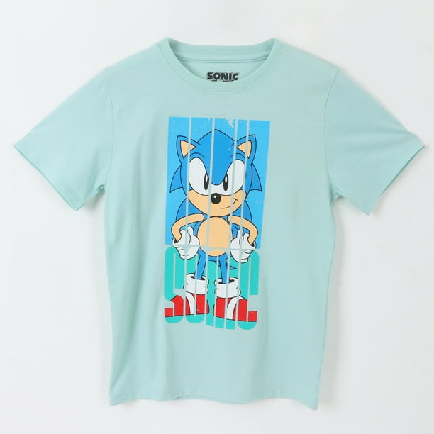 Polera Manga Corta Niño Verde Personaje Grande Sonic