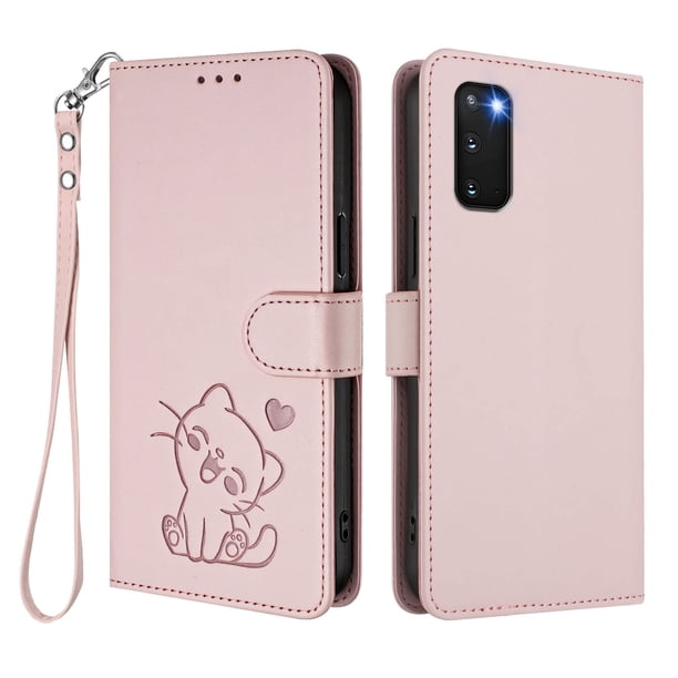 Samsung Galaxy S20 Funda Billetera con Ranuras para Tarjetas, Rosa