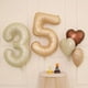 thumbnail image 2 of 1pc, Beige Caramel Heart Balloons, Crown Happy Birthday Baloons, 1 2 3 4 5 6 Baby Shower Number Foil Balloon, Helium Baby Shower Globos, Creative Small Gift, Holiday Accessory, Birthday Party Supplies, 2 of 3