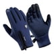 thumbnail image 3 of Guantes De Nieve A Prueba De Viento Con Calor De Cremallera Manténgase Para Conducir Ciclismo Hombres Mujeres Azul Oscuro M, 3 of 5