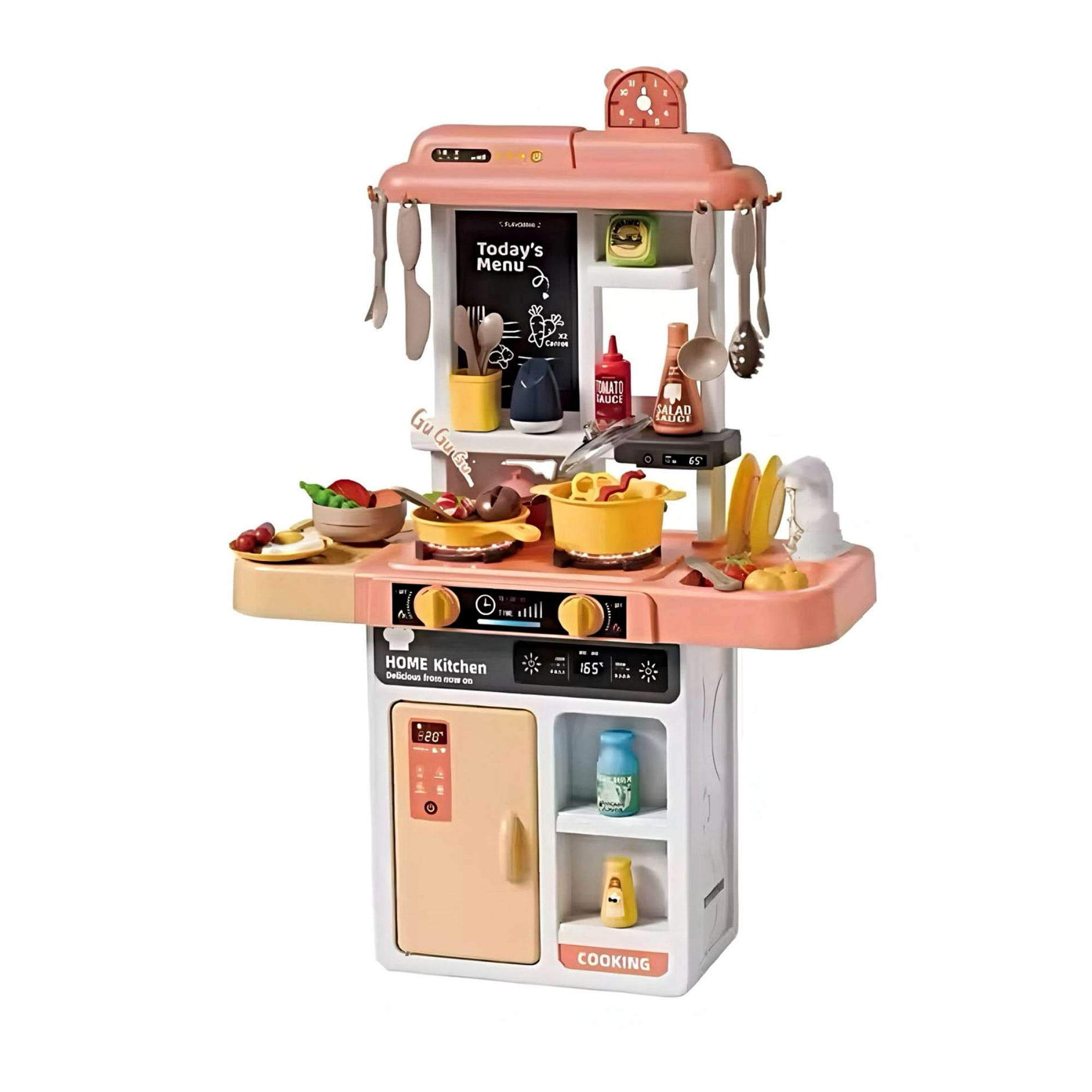 Ali Chile - Juego Set Cocina Con Luz Sonido Coral Infantil 68cm