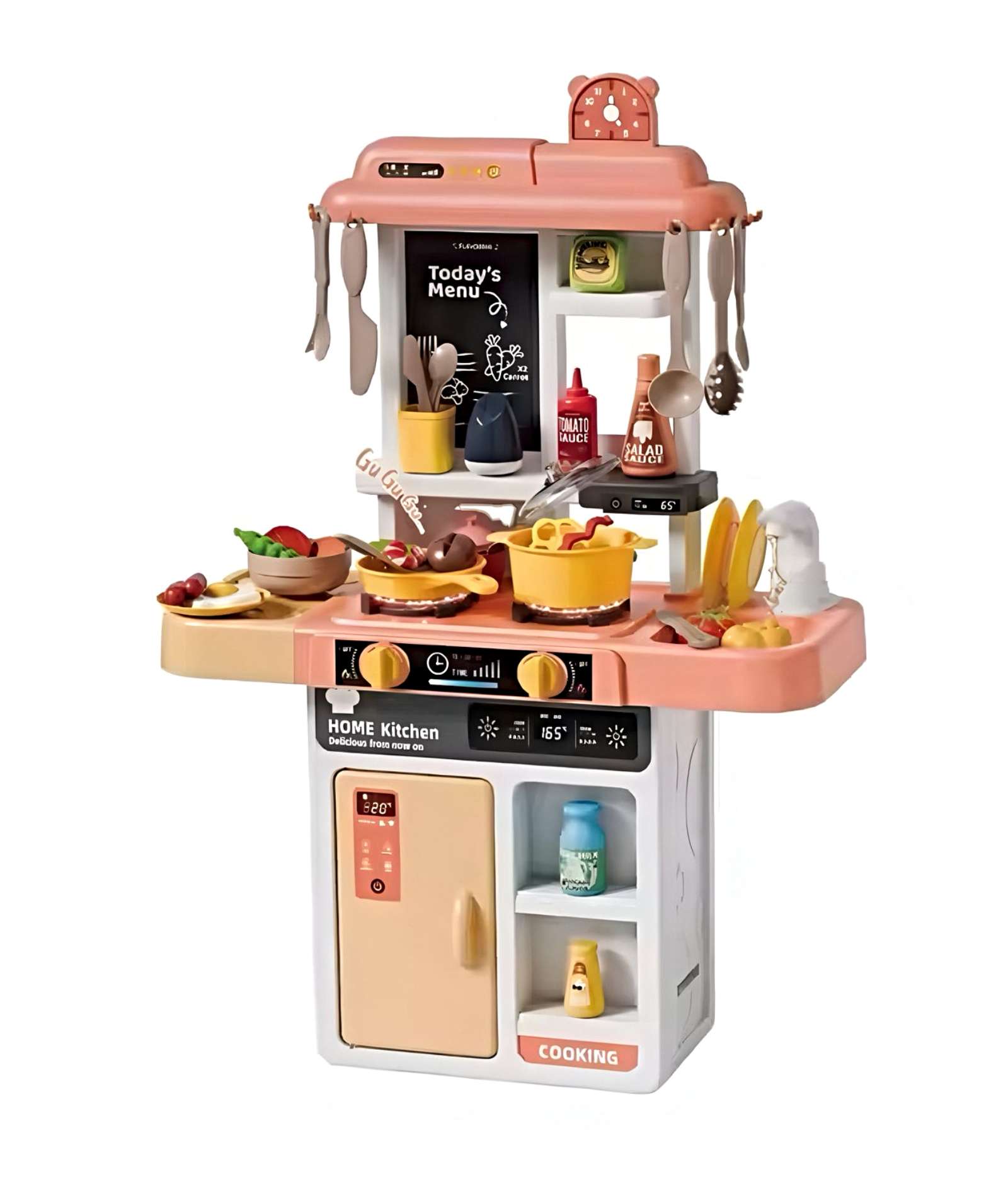 Ali Chile - Juguete Set Cocina Con Luz Sonido Coral Infantil 68Cm