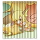 thumbnail image 1 of Cortina de ducha de bolsillo con diseño de niña de dibujos animados y ganchos, tamaño 66 x 72 pulgadas, 1 of 3