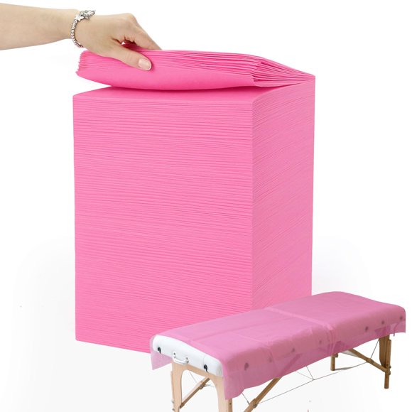 Sábanas desechables para mesa de masaje Ypfyed 79 cm x 180 cm, paquete de 200, color rosa