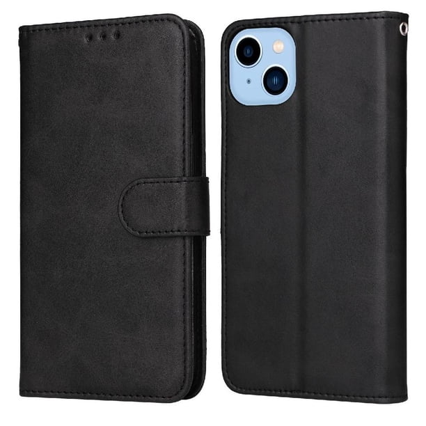 Funda Billetera para iPhone 14 Plus con Porta Tarjetas y Soporte Ajustable Negro
