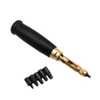 Magideal - Perforadora De Tornillo Ajustable, Juego De Perforadoras De Tela Con 6 Tamaños De Punta, Herramienta De Perforación Para Encuadernación, Perforadoras