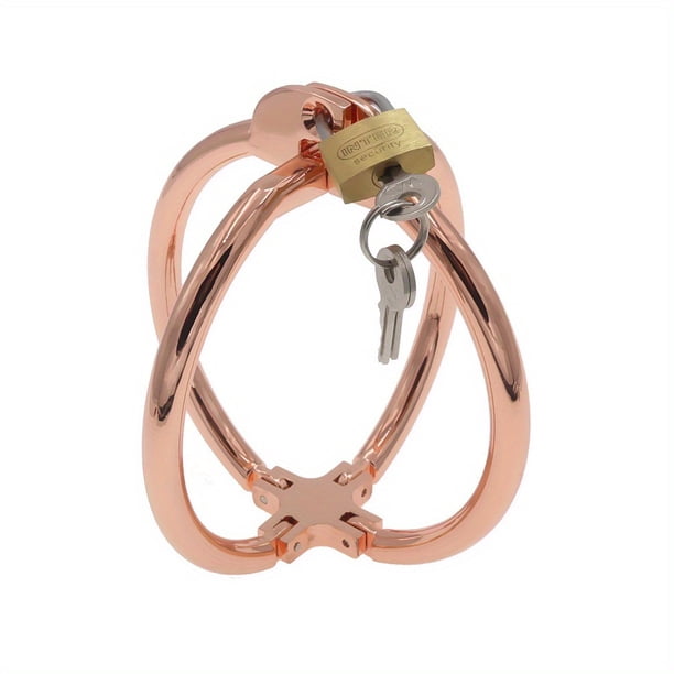 1pc Erotic Handcuffs for Women - Rose Gold Cross Design - BDSM Bondage Supplies for Flirting and Alternative Play