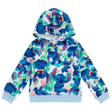 Sudadera Con Capucha Disney Lilo & Stitch Para Niñas Grandes, Forro Polar Azul De 10 A 12 Años