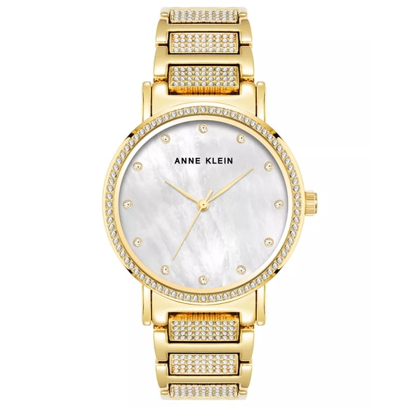 Reloj Anne Klein Crystal Bezel And Bracelet White Mother-Of-Pearl Ladies Watch AK-4004MPGB