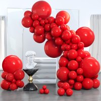 Globos Partywoo Rojos, 140 Unidades, Látex Mate, Diferentes Tamaños
