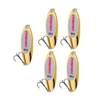 Magideal - 5 Piezas De Cucharas De Pesca, Cebos Y Señuelos Para Lubinas, Cucharas De Fundición, Cebos Metálicos Para Jigging, Cebos Para Pescar Leucomas, Truchas Oro 60G