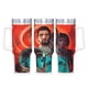 thumbnail image 1 of Vértigo Vaso aislado de acero inoxidable con asa, diseño temático, regalo para familia, amigos y fans; incluye pajita y encaja en el portavasos estándar, 40 oz, 1 of 6