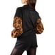 thumbnail image 4 of Jess por Meiko Chaquetas de Mujer Leopardo Mangas Largas Chaqueta Bomber con Cremallera L Negro, 4 of 6