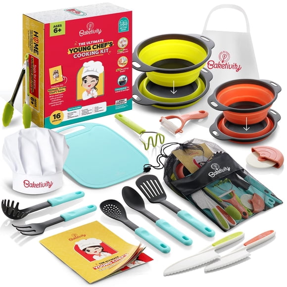 Set de Cocina Baketivity para Niños – Utensilios Reales y Guía
