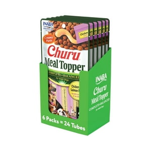 Caja Churu Perros Meal Topper Pollo/Salmón 6 Un. (24 Tubos)