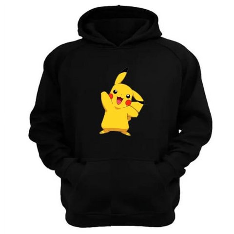Genérico - Polerón Canguro Pikachú Negro Talla Xl Unisex
