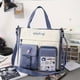 thumbnail image 3 of Preppy Style Crossbody Bag, Pockets Front Shoulder Bag, Casual Nylon Student School Bag, 3 of 5