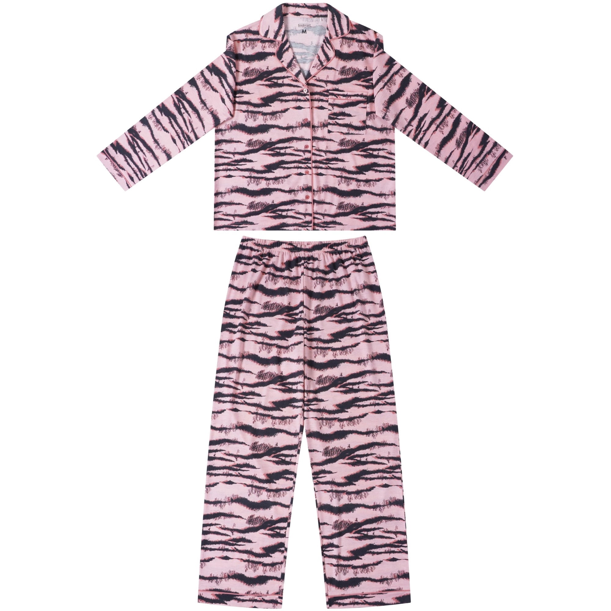 Boulevard - Pijama Mujer Button Cebra Rosa Talla M