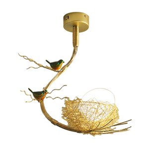 Ioensy - Lámpara De Nido Tejida, Iluminación Nórdica Para Pasillo, Granja, Loft