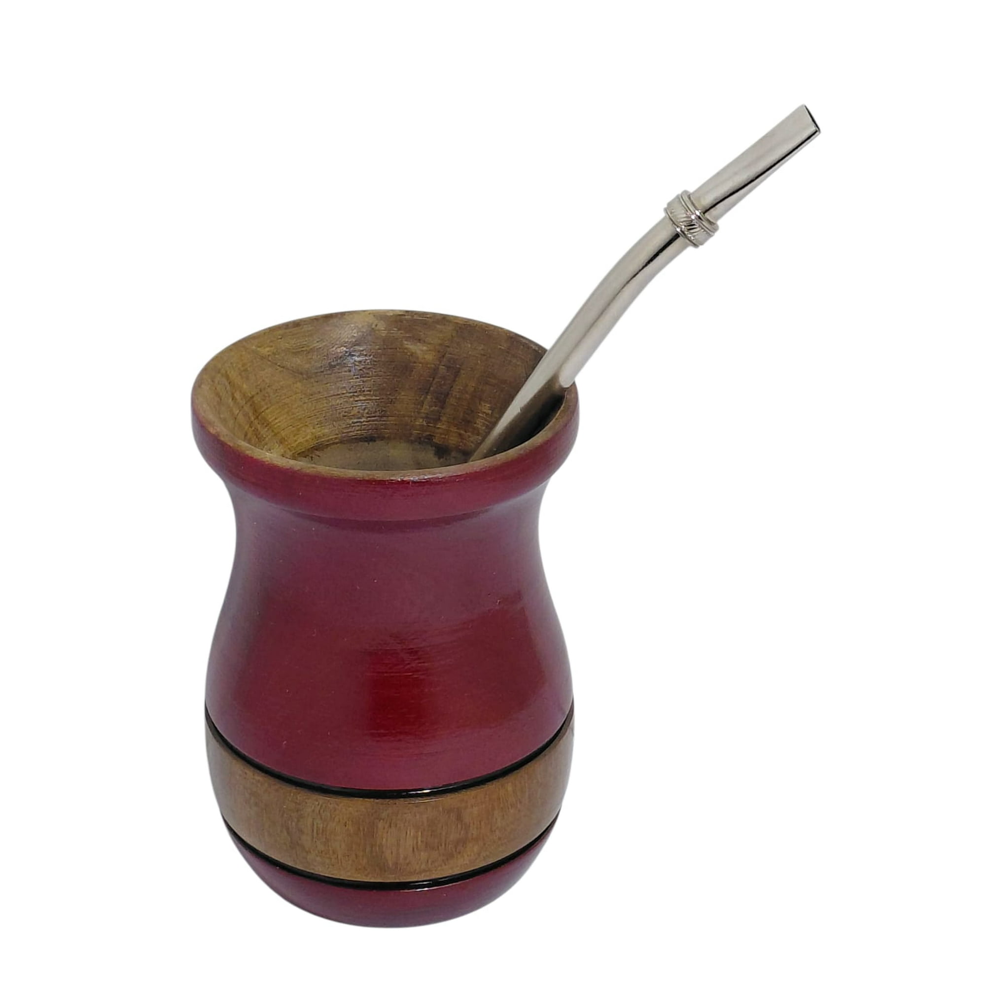 Tesoros Andinos - Mate De Madera Palo Santo Taza 100 Ml Con Bombilla