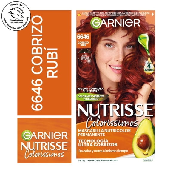 Coloración Nutrisse Cabello 6646 Cobrizo Rubí