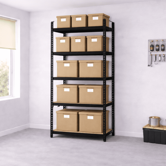 Estante Metálico Negro 150x70x30 cm Soporta 350kg