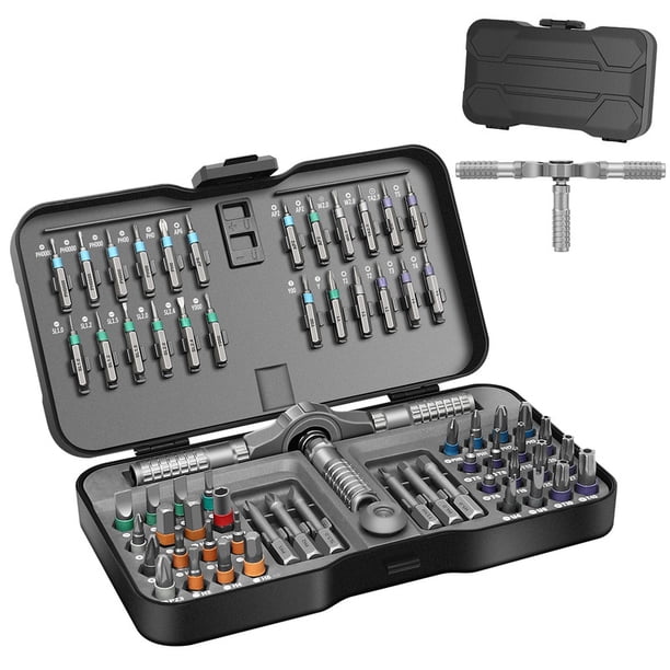 Juego De Destornilladores De Trinquete 66 En 1, Con Cabezal Magnético Multicabezal Y Mango De Trinquete Desmontable, Ideal Para Reparaciones Manuales.