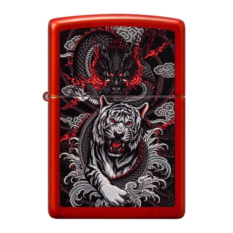 Encendedor Zippo Dragon Tiger Design Rojo Zp48933