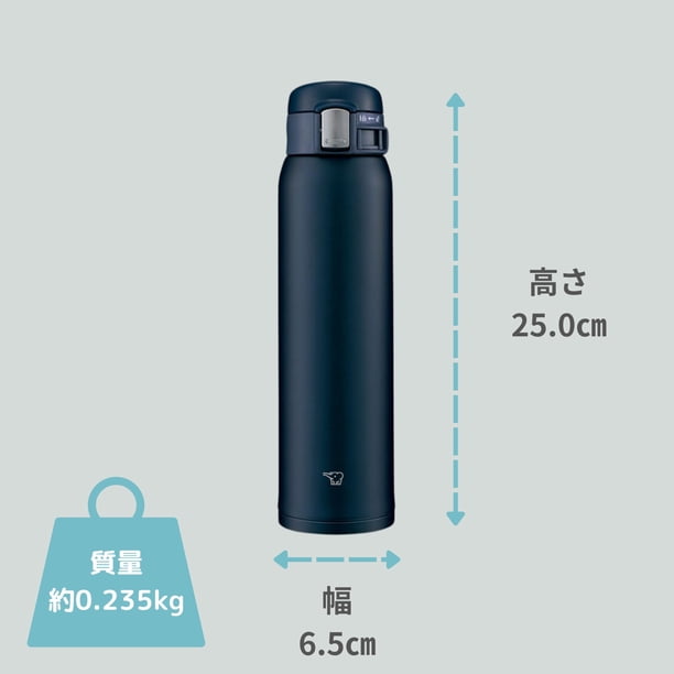 Botella de agua Zojirushi, de acero inoxidable, 600 ml, azul