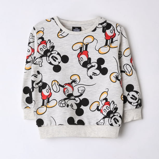 Polerón Cerrado Niño Mickey Disney Full Print Gris