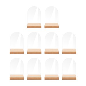 Magideal - 10 Uds. De Tarjetas Acrílicas Para Colocar Con Soporte, Tarjetas De Nombre, Tarjetas De Asiento, Placa En Blanco, Números De Mesa Diy Para Boda, 6Cmx0.2Cmx9Cm