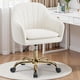thumbnail image 2 of Silla de tocador BestEra Comfy Home Office con ruedas, terciopelo, color beige, 2 of 8