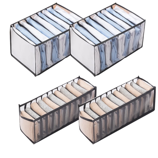 Organizador de cajones divisor, transparente y flexible, para ropa interior, maquillaje, corbatas y calcetines, 4 unidades