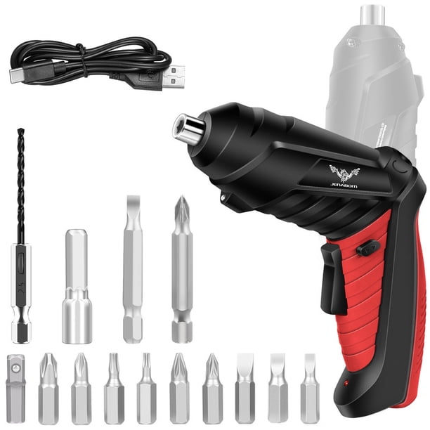 Juego De Destornilladores Eléctricos, Incluye 14 Accesorios, Batería De Litio De 3,6 V, Minitaladro Inalámbrico Recargable Con Luz LED, Ideal Para Proyectos De Bricolaje.