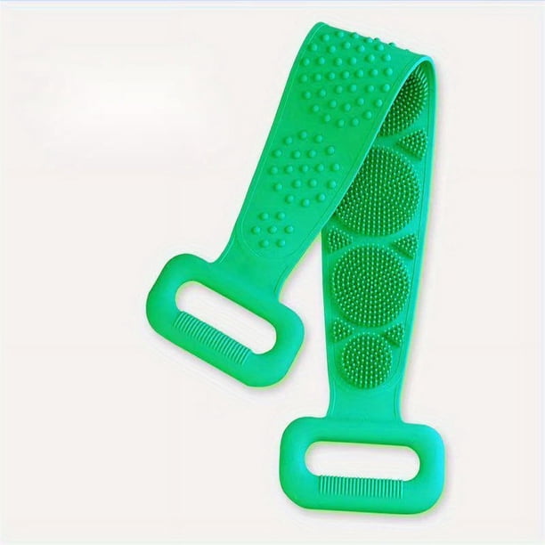 Get a Luxurious Bathing Experience with our 1pc Lengthened Silicone Bath Towel Body Brush - Perfect for Exfoliating, Hygienic Back Washing, and Easy to Clean!