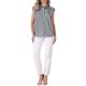 thumbnail image 2 of INSPIRE CHIC Top de Gingham para Mujeres Trabajo Manga Corta Vintage Cuadros Camisa Abotonada M Negro, 2 of 6