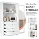 thumbnail image 2 of TOPMAX 44.7x20x75inch Kitchen Pantry, Freestanding Kitchen Storage Cabinet Display Cabinet with Glass Doors and 4 Built-in Drawers for Living Room, Home Office, White, 2 of 3