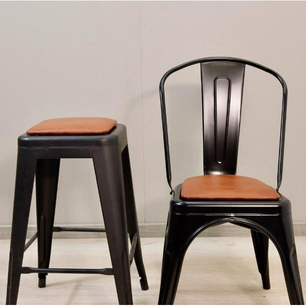 BUYUE - Juego de 4 cojines magnéticos de lino natural de 14 x 14 pulgadas para silla de metal, almohadillas para orejas de asiento antideslizantes mejoradas para comedor, cocina, café, sillas