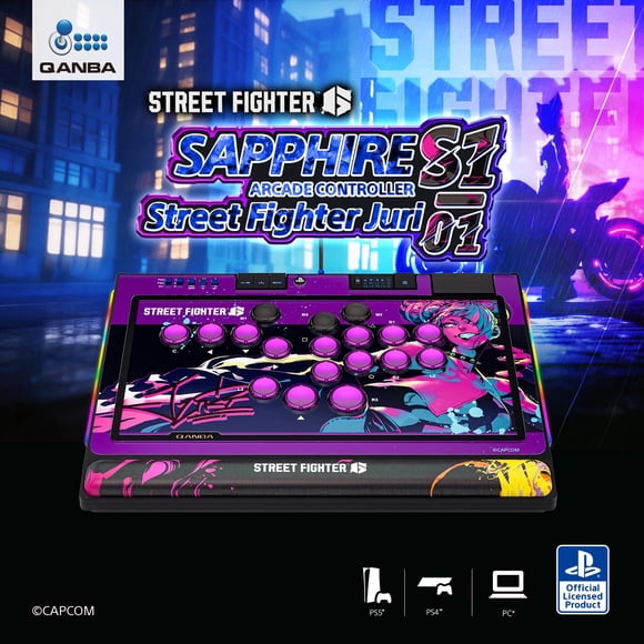 Control arcade sin palanca Qanba Sapphire S1 Juri Edition para PS5 y PC