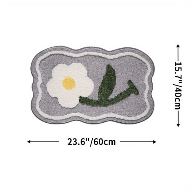 1pc, Absorbent Flower Bath Mat - Non-Slip Indoor Floor Mat for Shower Room, Toilet, and Home Decor