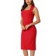 thumbnail image 4 of Vestido lápiz sin mangas con cuello cuadrado para mujer de INSPIRE CHIC, vestido ajustado de oficina, talla 2XL rojo, 4 of 6