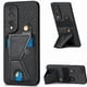 thumbnail image 1 of Funda Resistente para Honor 80 Pro con Tarjetero y Soporte, Diseño Magnético Negro, 1 of 5