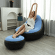 thumbnail image 3 of Sofá Tumbona Silla Inflable Reposa Pies Puff X L + Inflador Color Celeste - 212096, 3 of 3