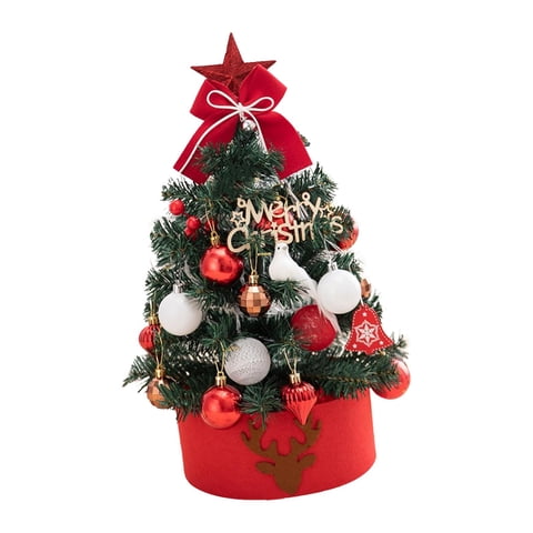 Magideal - De Navidad De Mesa Con Luces, Regalos Navideños Artísticos, Mini Pino Navideño, Decoración Navideña Para Escritorio Interior, Vacaciones, 45 Centímetros